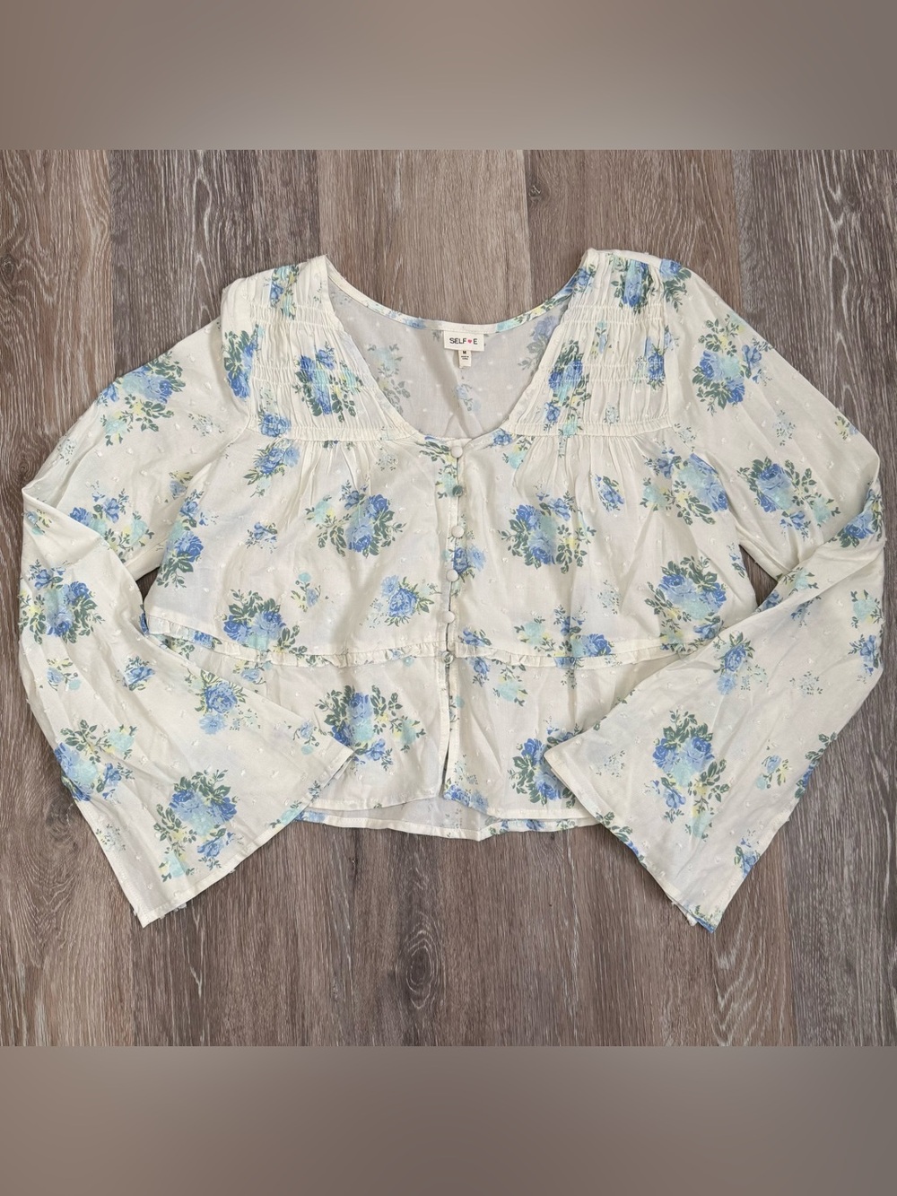 Self💗E Floral Cottagecore Blouse Size M